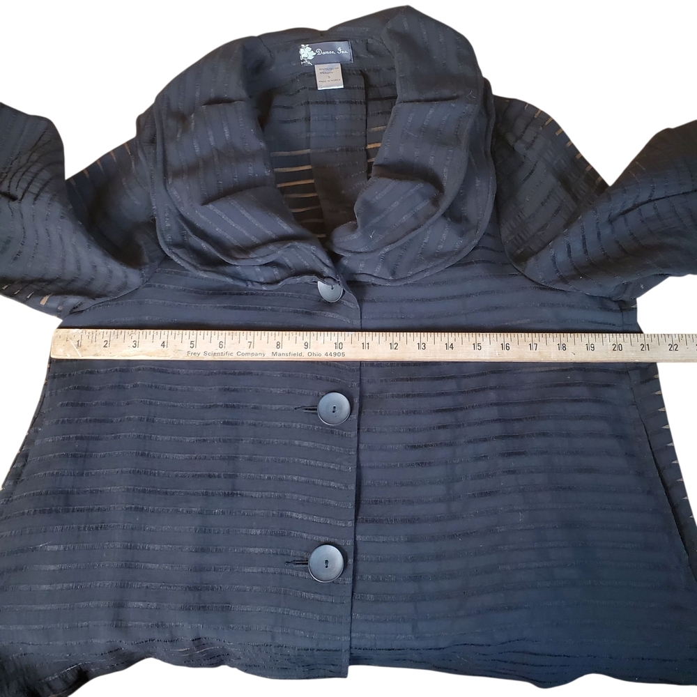 Damee Inc Black Striped Jacket. Double Wired Collar. SM. [A004] - Picture 6 of 9